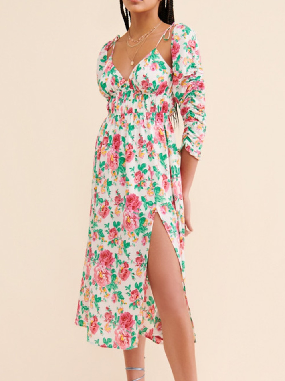 NWOT For Love & Lemons Becca floral printed midi dress